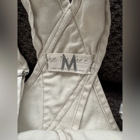 We the Free People Peace Sign Ziggy Harmony Overalls in White Medium Retail $128 - Picture 10 of 16